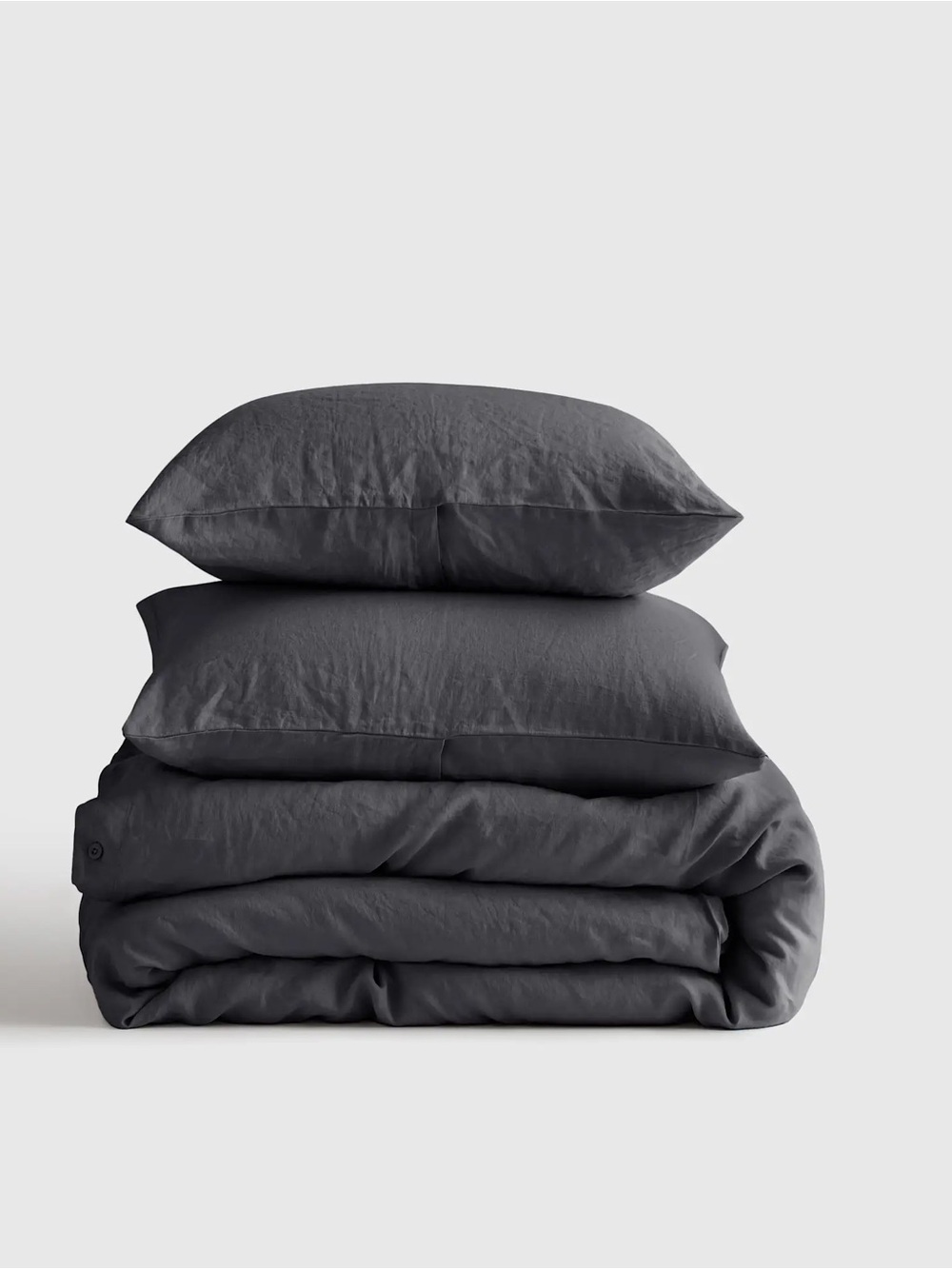 NWOT QUINCE European Linen Duvet Cover Set -  Charcoal- King/Cal King